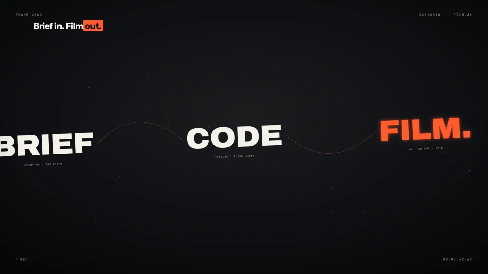 BRIEF, CODE and FILM. joined by a glowing line